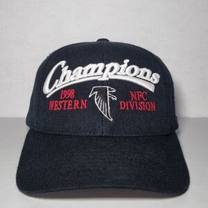 Vintage 90s Logo Athletic Atlanta Falcons 1998 NFC Champions Hat Cap Snapback 🔥